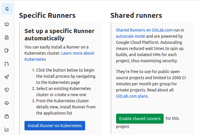 Managing Gitlab runners