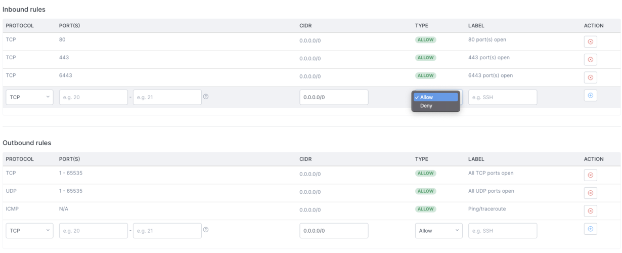 Denying traffic on firewalls