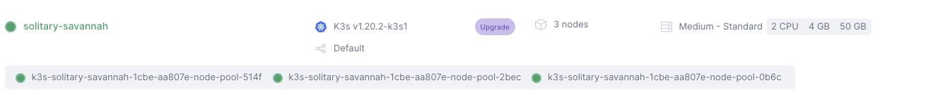 Kubernetes upgrade button