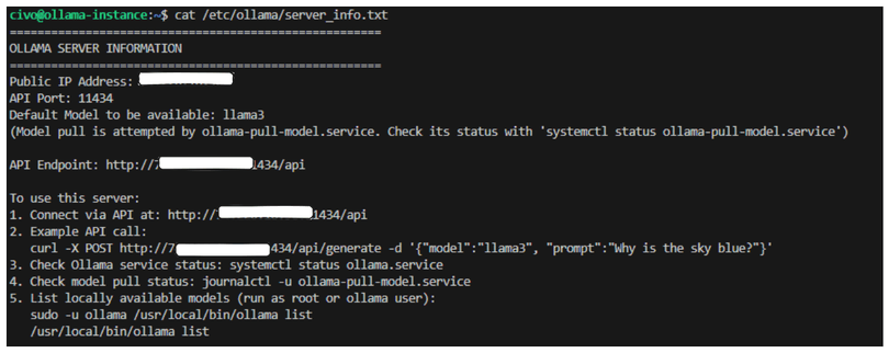 Accessing your model Ollama and Civo