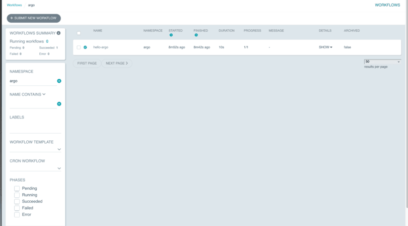 Submitting workflows
